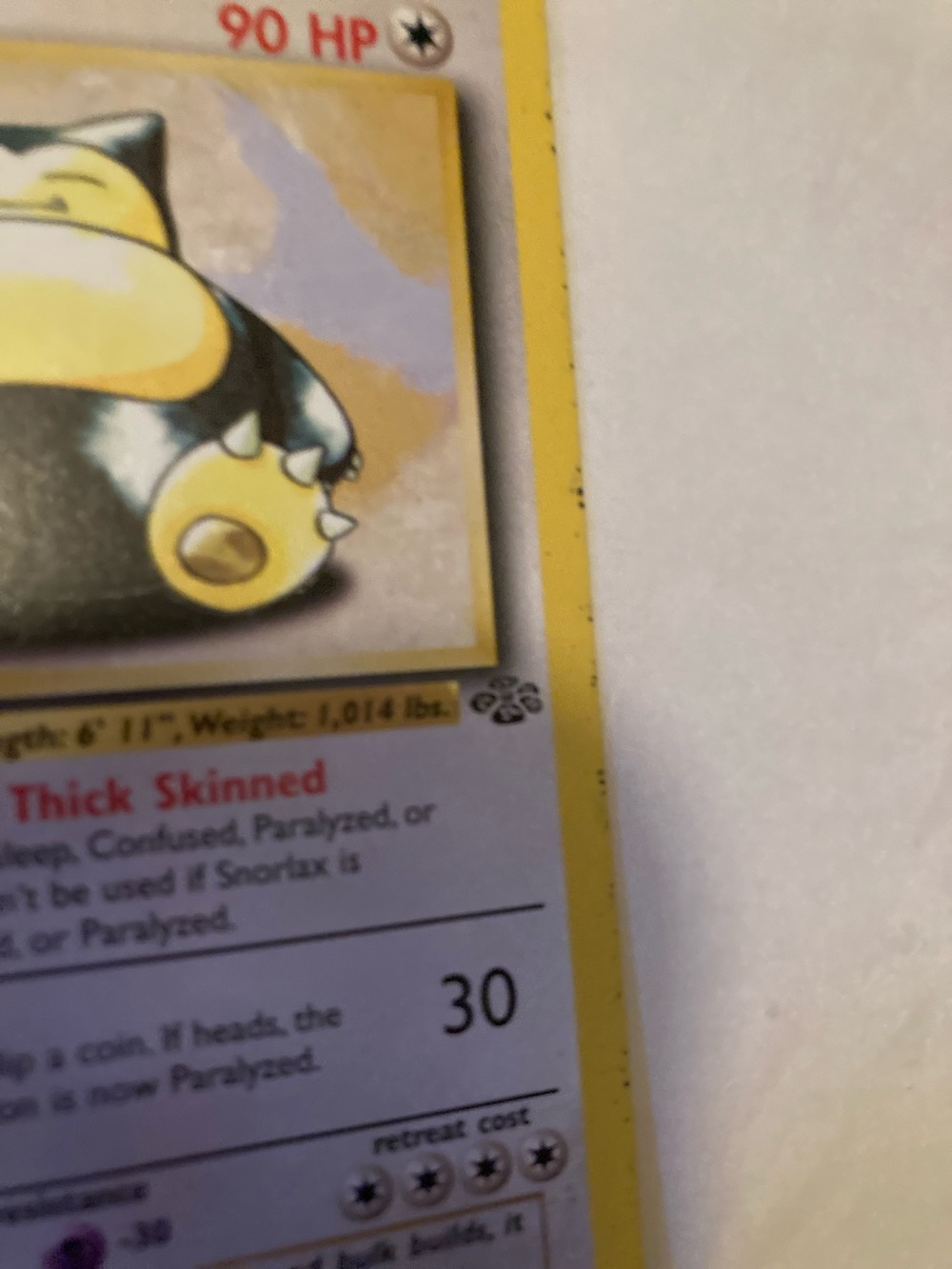 Snorlax Pokemon Card - Yellow Border (some wearing on bottom) - Picture 9 of 14
